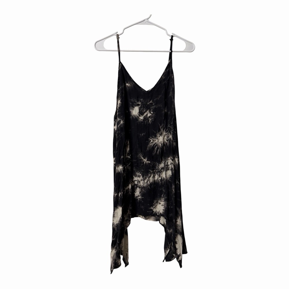 POL Tie Dye Handkerchief Hem Tunic Tank Top Large Boho Festival